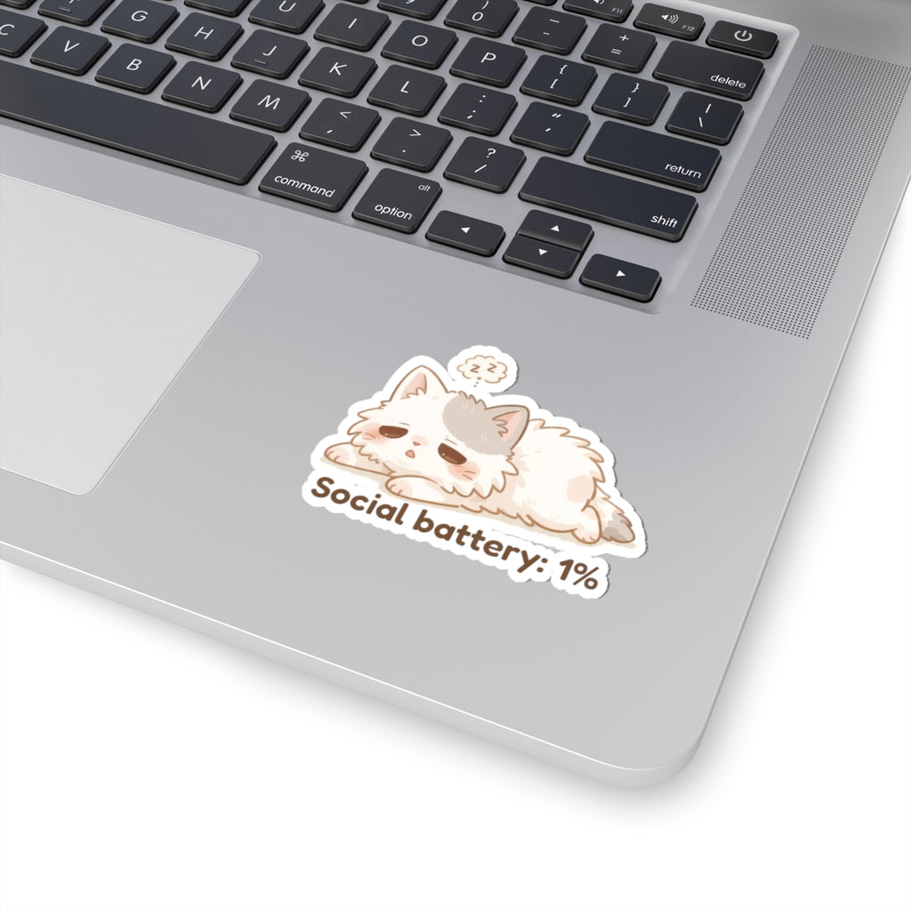 Sticker - Mishi 'Social Battery: 1%' - From Introvert Club Bundle (Mishi Edition)