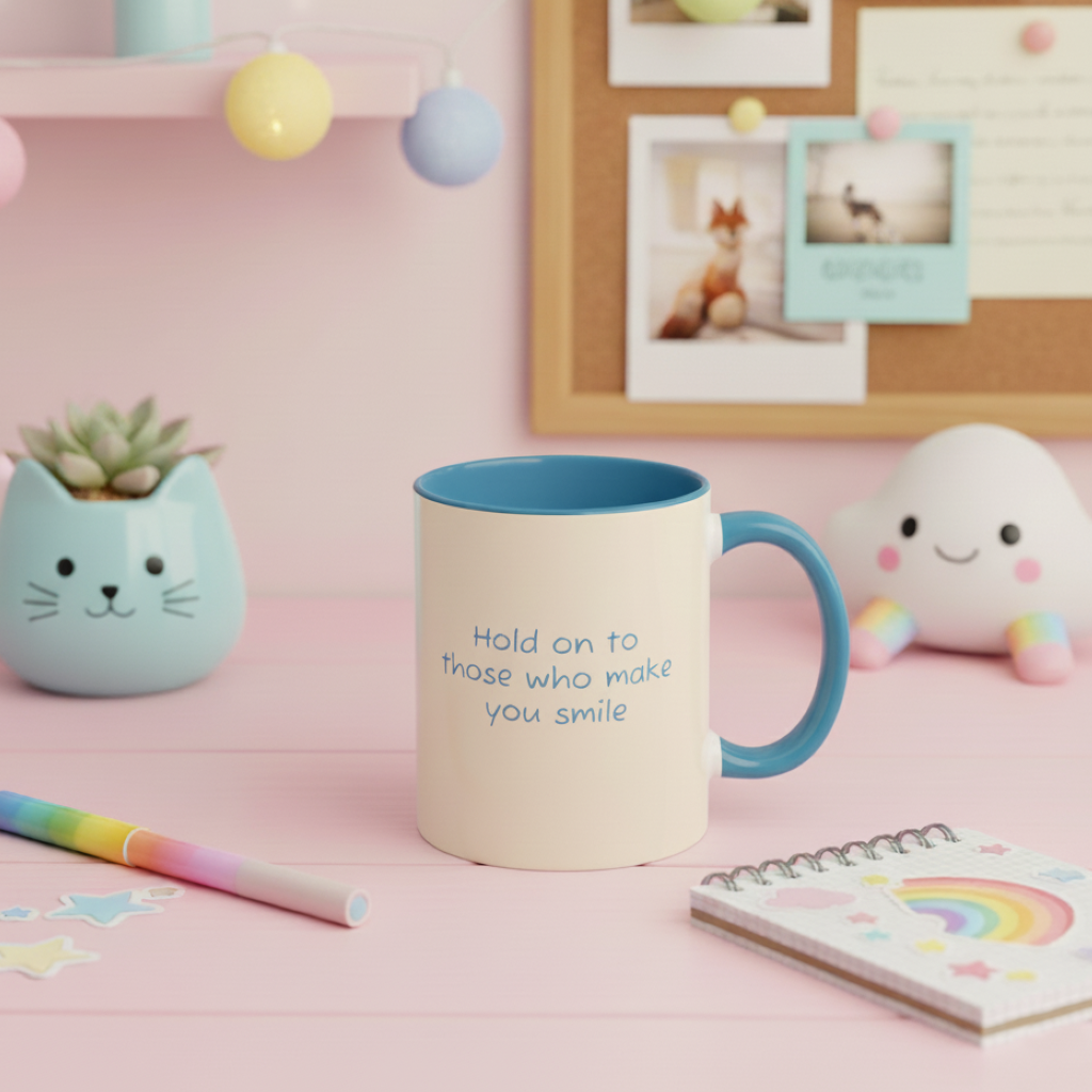 Coffee Mug - 'Hold on to those who make you smile'