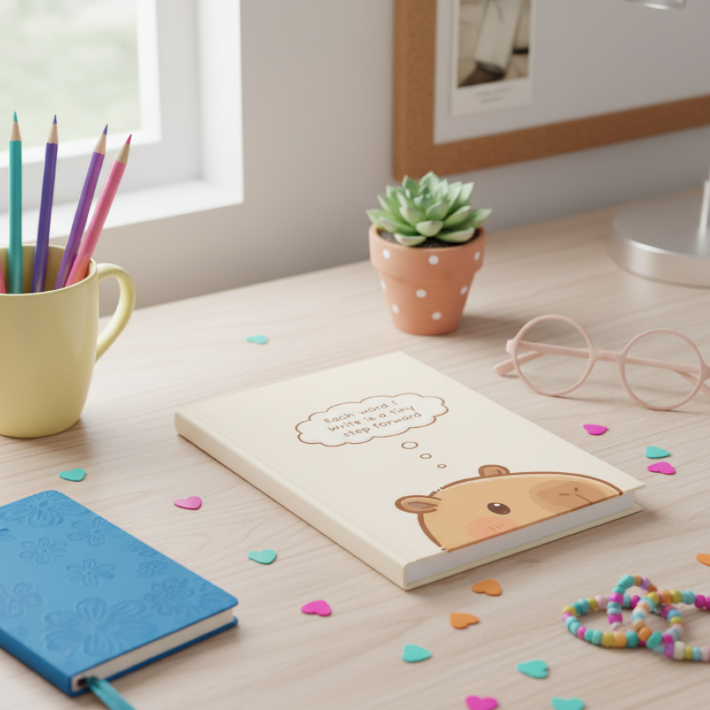 Hardcover Journal - Capi 'Each word I write is a tiny step forward'