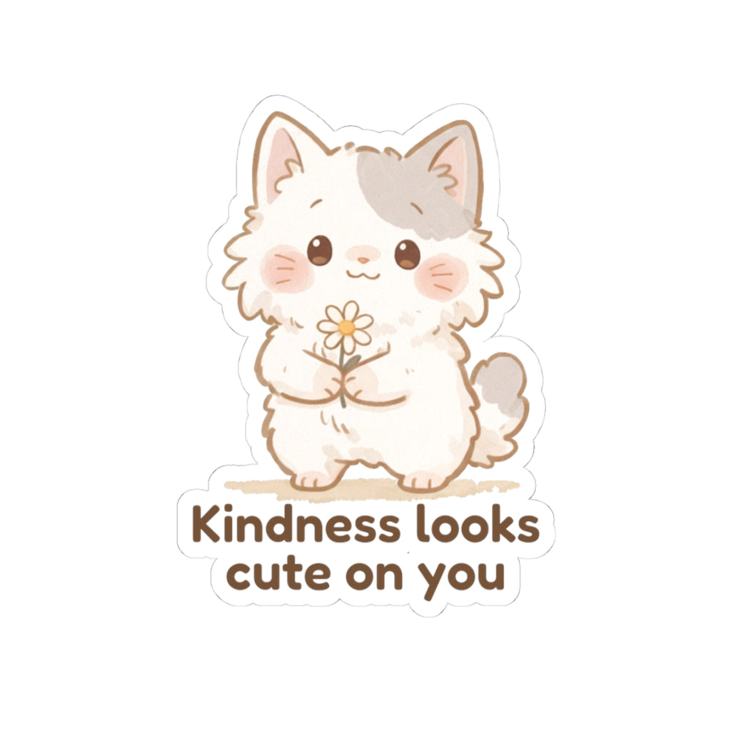 Sticker - Mishi Cat 'Kindness looks cute on you' - From Little Pep Talks Bundle