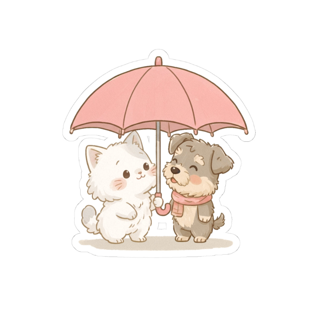 Sticker - Inu & Mishi sharing an umbrella - From Pocket Stories Bundle